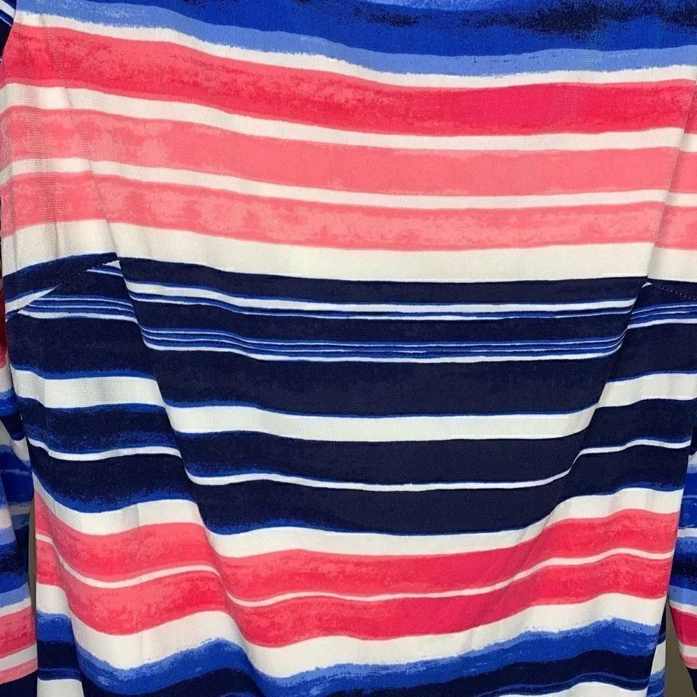 Vince Camuto Striped Dress Size 10 Zipper Back Pink and Blue (q1) - Picture 6 of 9